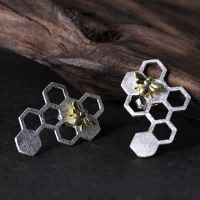 Silver-Honeycomb-Home-Guard-Dangle-fashion-earring (4)